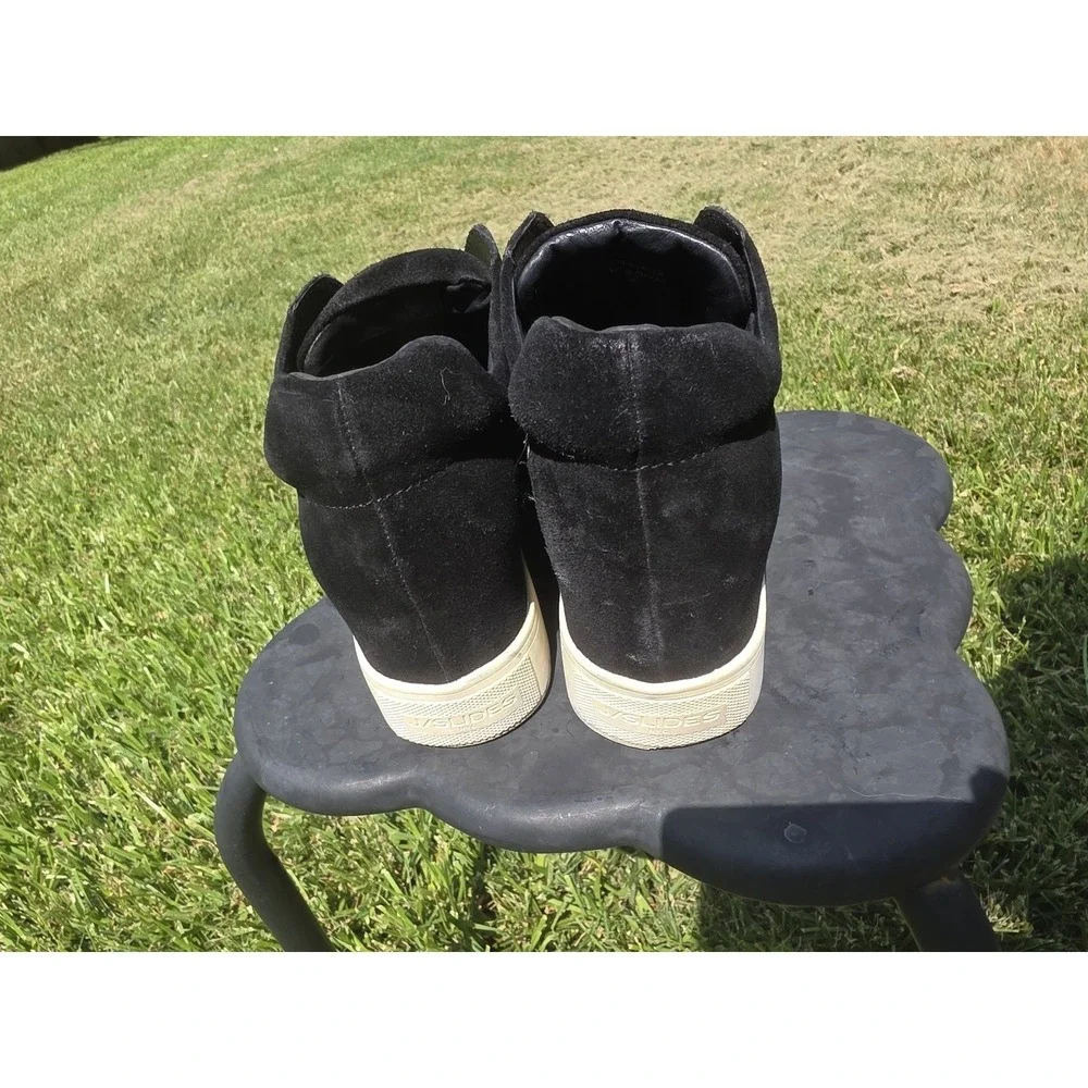 J/Slides Starr Women's Black Suede Hidden Wedge Slip On Sneakers
